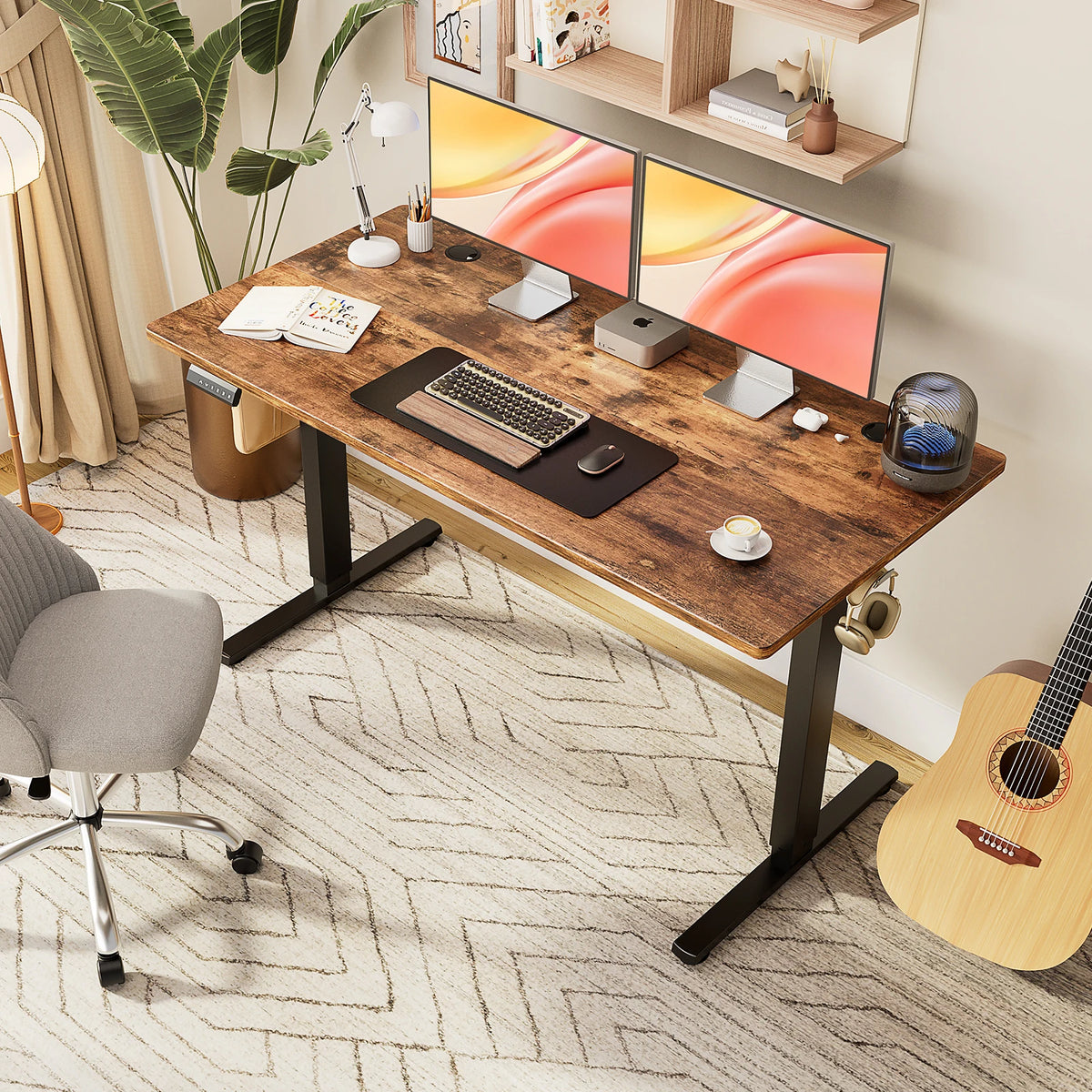 JHK Electric Height Adjustable Standing Desk For Office Use