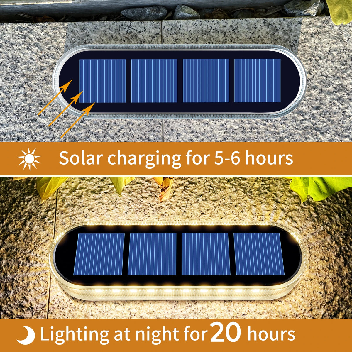 Solar Deck Step Lights With Auto On Off IP68 Waterproof
