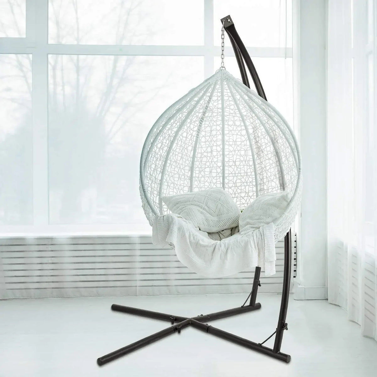 Homfa Heavy Duty Metal Outdoor Porch Swing Chair Stand