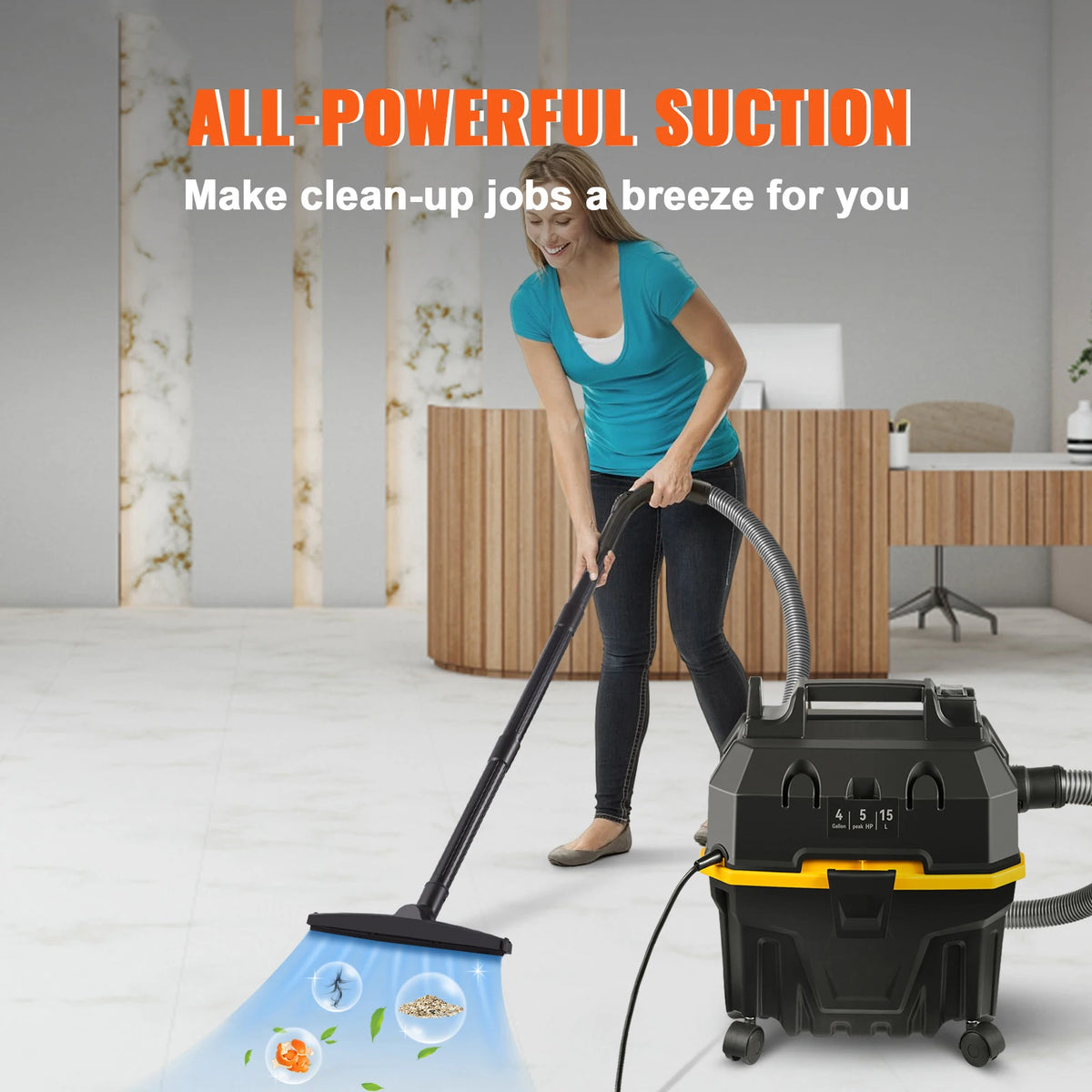 SucceBuy Portable Wet And Dry Vacuum Cleaner 1200W Strong Suction