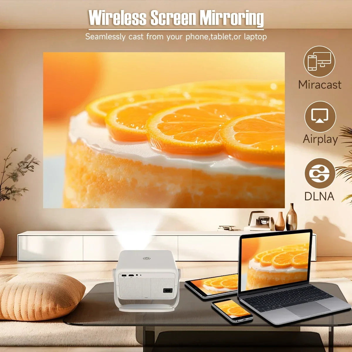 Magcubic Portable Projector With Auto Focus And Bluetooth Connectivity