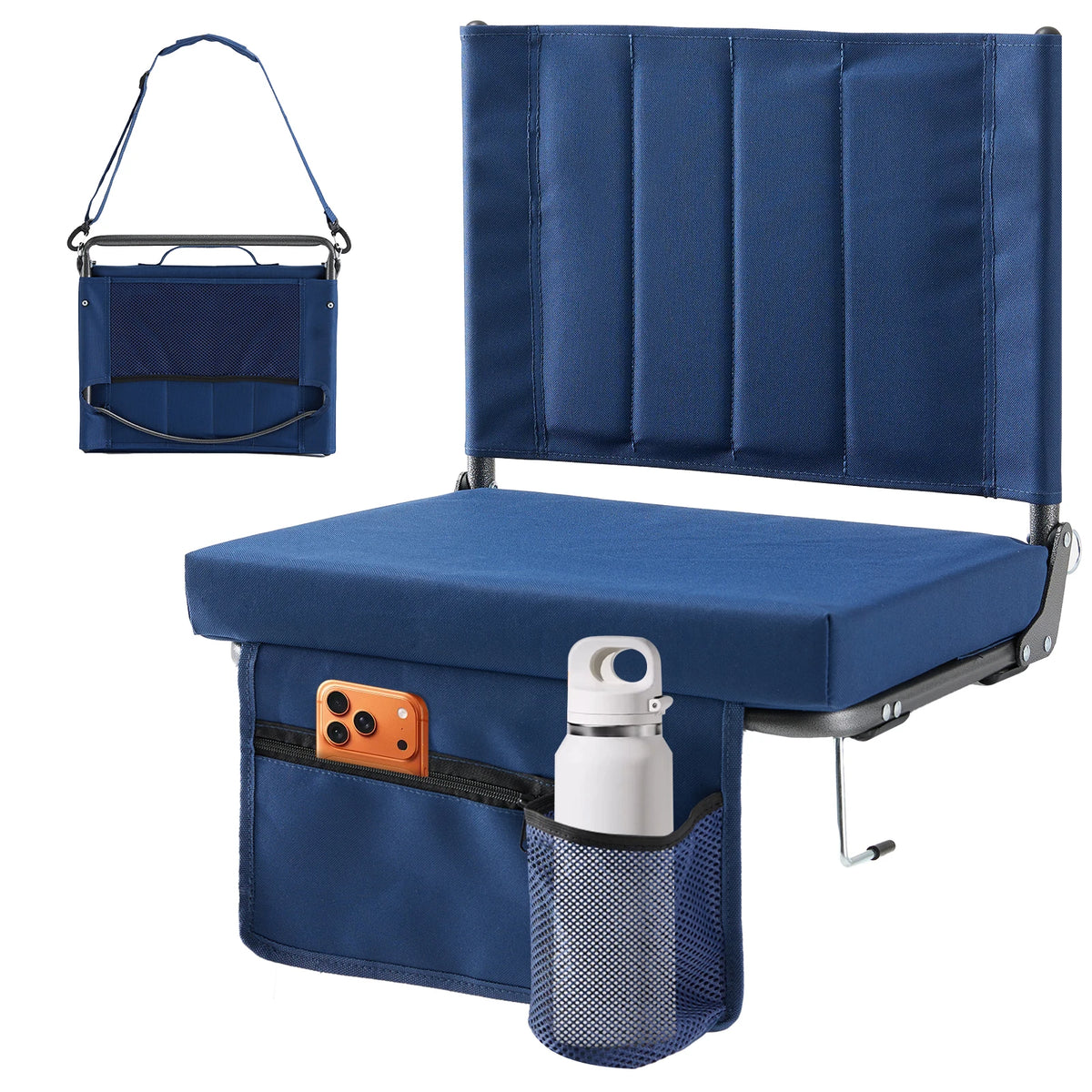 JHK Foldable Outdoor Beach Chair With Thick Padded Backrest