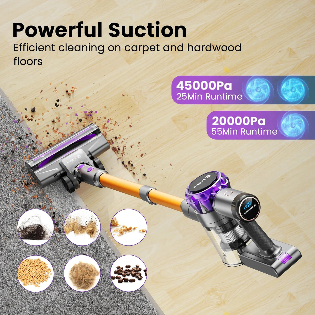 Inse S3p Cordless Vacuum With Hepa Filter And 45Kpa Power