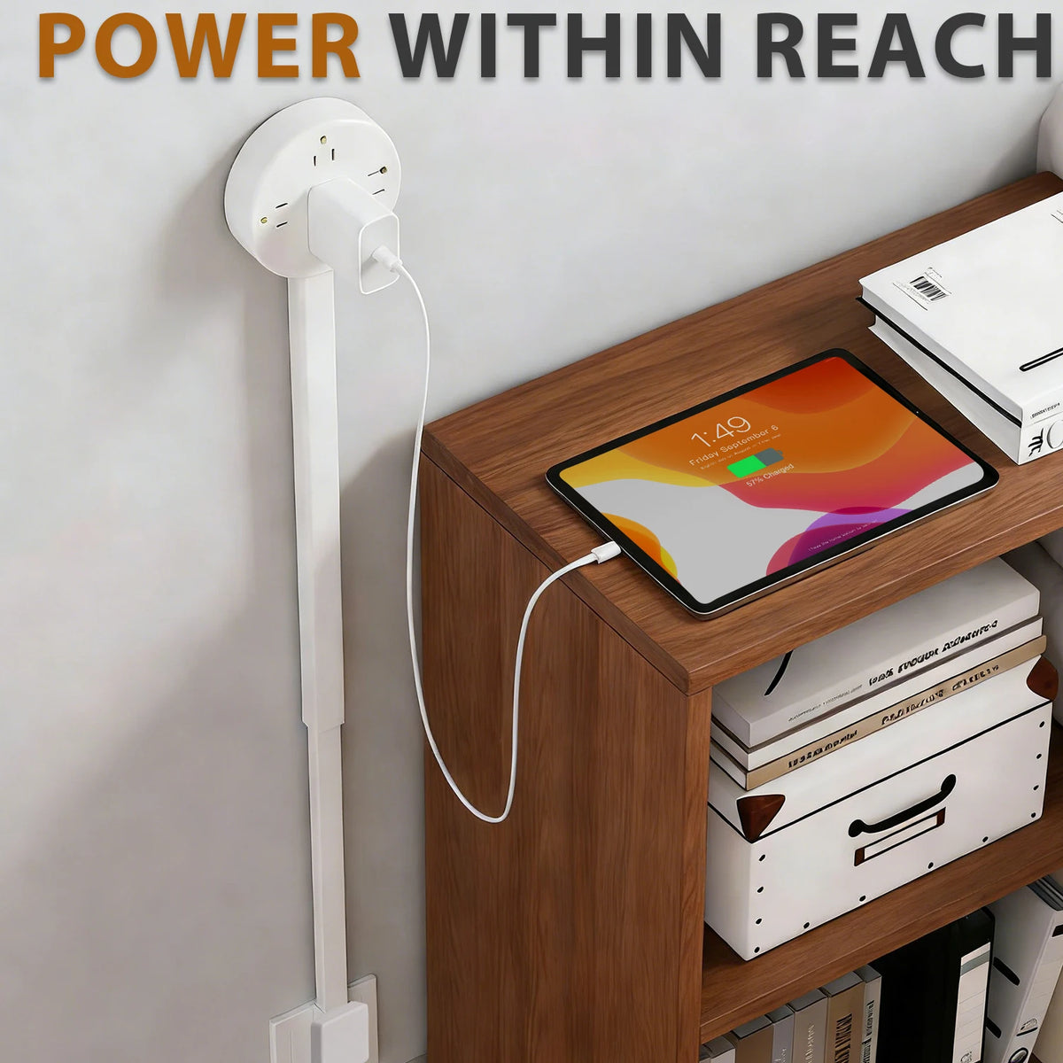 Adjustable Retractable Wall Socket Extender With Usb And Ac Outlets