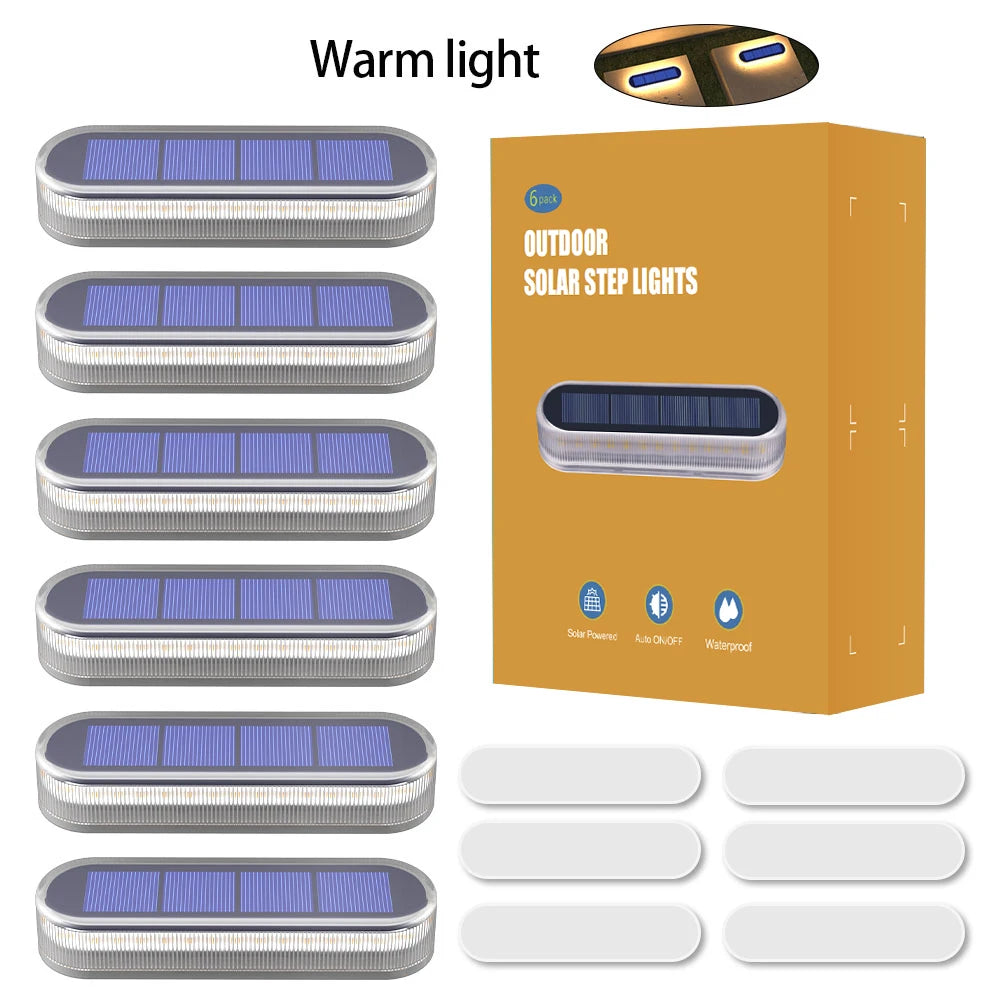 Solar Deck Step Lights With Auto On Off IP68 Waterproof