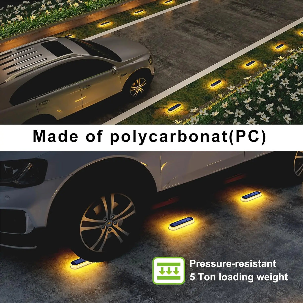 Solar Deck Step Lights With Auto On Off IP68 Waterproof