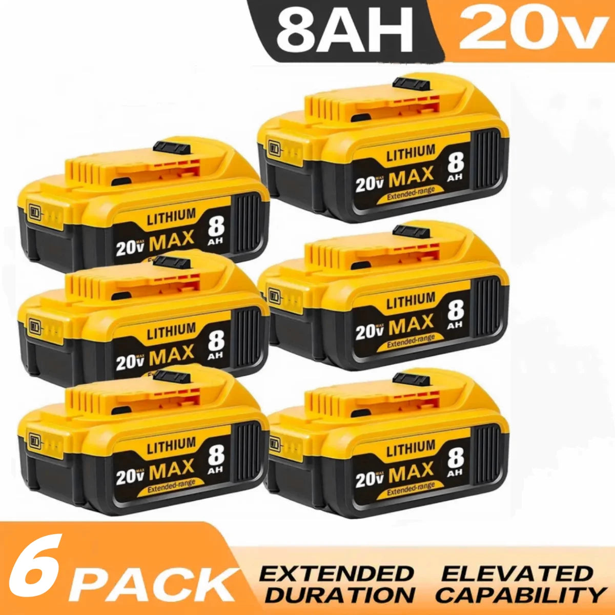 Blawhi 20V 8Ah Lithium Ion Replacement Battery For Dewalt