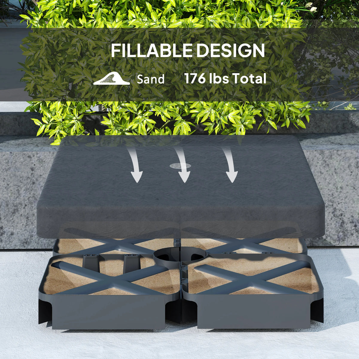 Premium Cantilever Umbrella Base Weight Set With Protective Cover