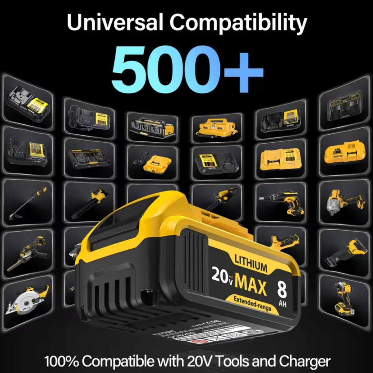 Blawhi 20V 8Ah Lithium Ion Replacement Battery For Dewalt