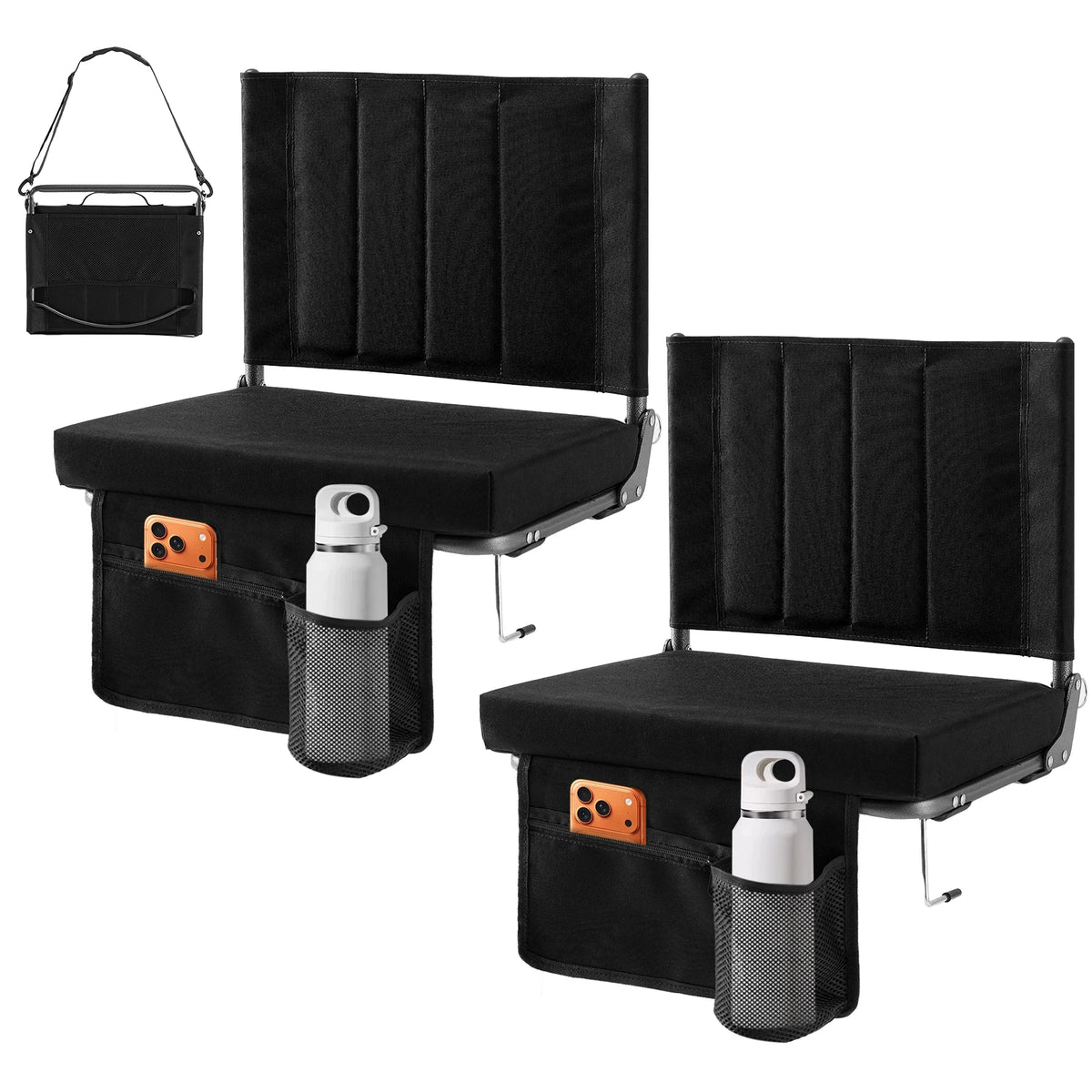 JHK Foldable Outdoor Beach Chair With Thick Padded Backrest