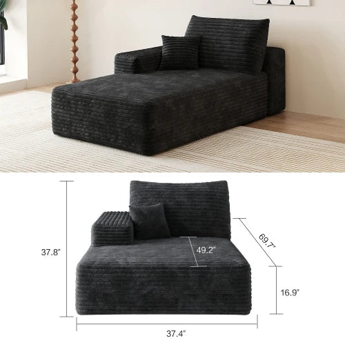 YQXH Cloud Style Modern Sectional Sofa With Velvet Modular Recliner