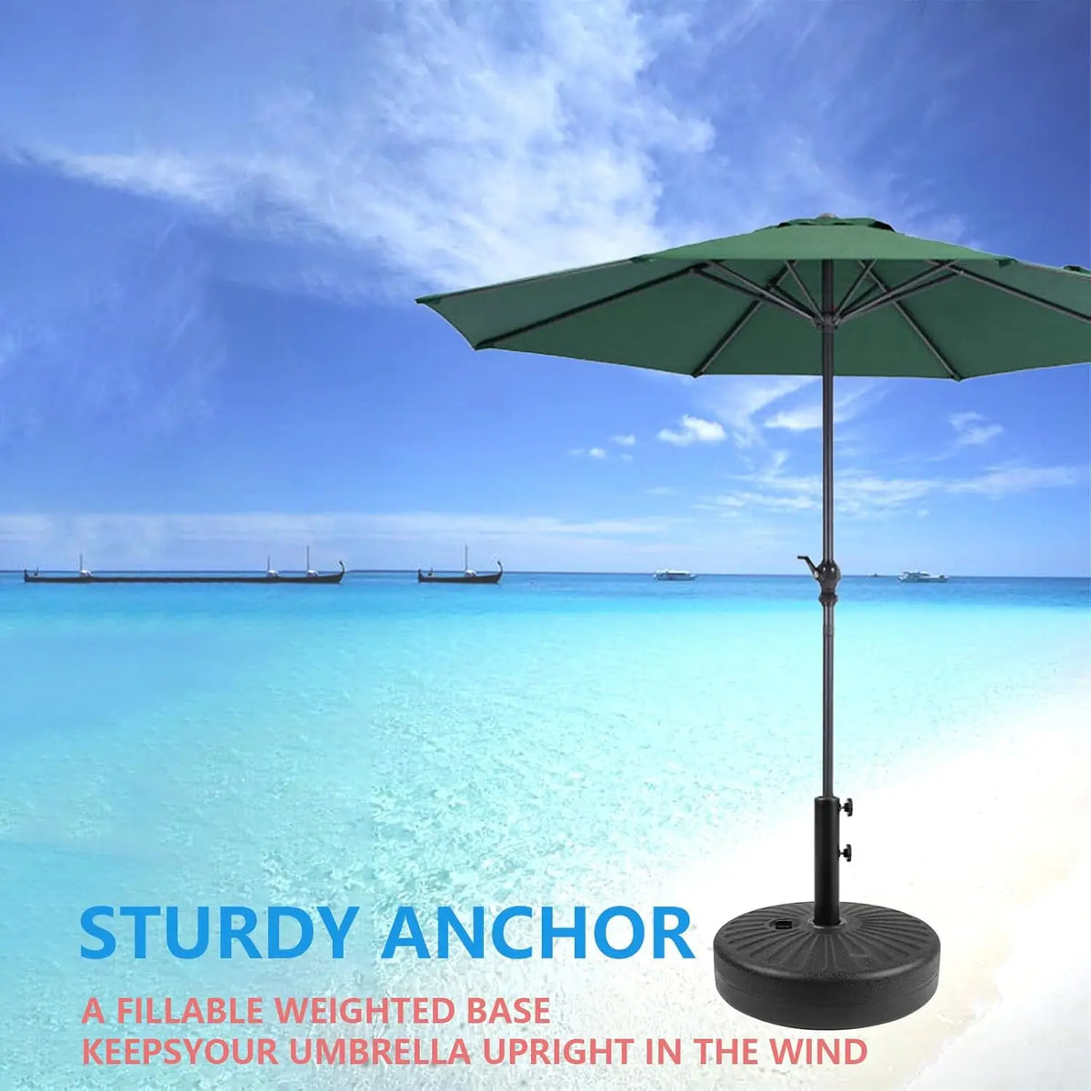 Adjustable Outdoor Patio Umbrella Weighted Anchor Base