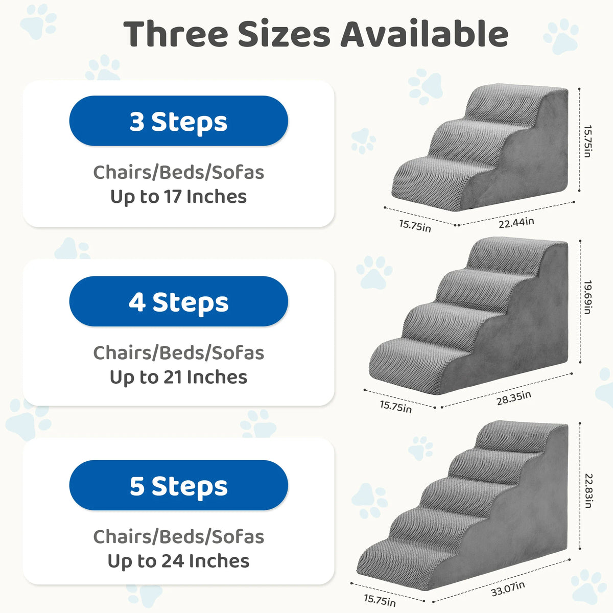 High Density Foam Curved Dog Stairs Non Slip Pet Ramp