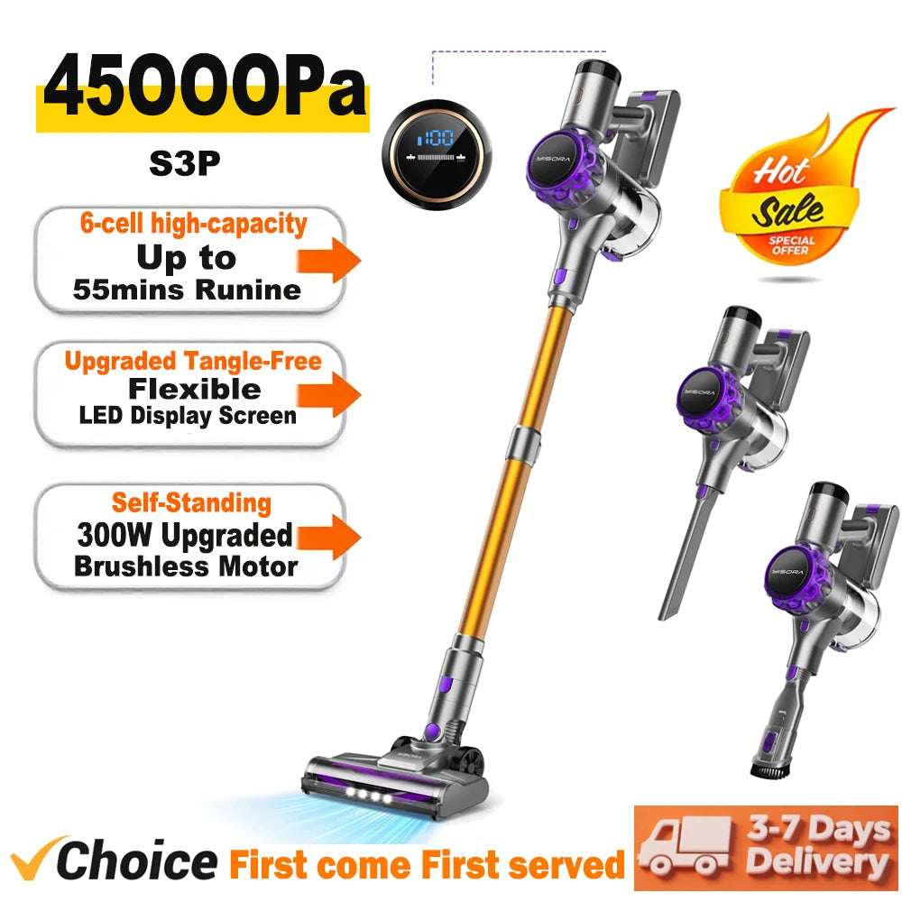 Inse S3p Cordless Vacuum With Hepa Filter And 45Kpa Power