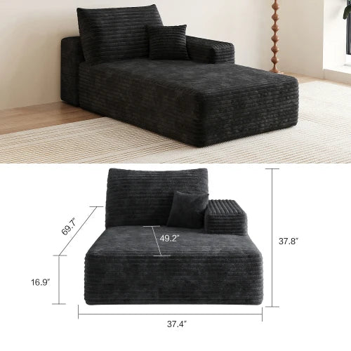 YQXH Cloud Style Modern Sectional Sofa With Velvet Modular Recliner
