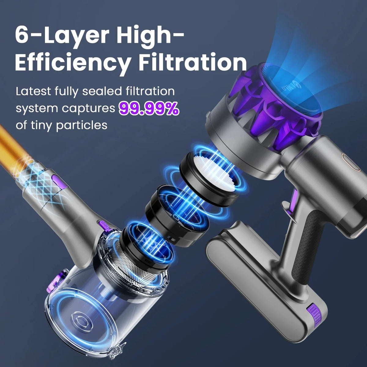 Inse S3p Cordless Vacuum With Hepa Filter And 45Kpa Power