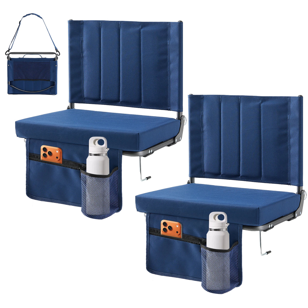JHK Foldable Outdoor Beach Chair With Thick Padded Backrest