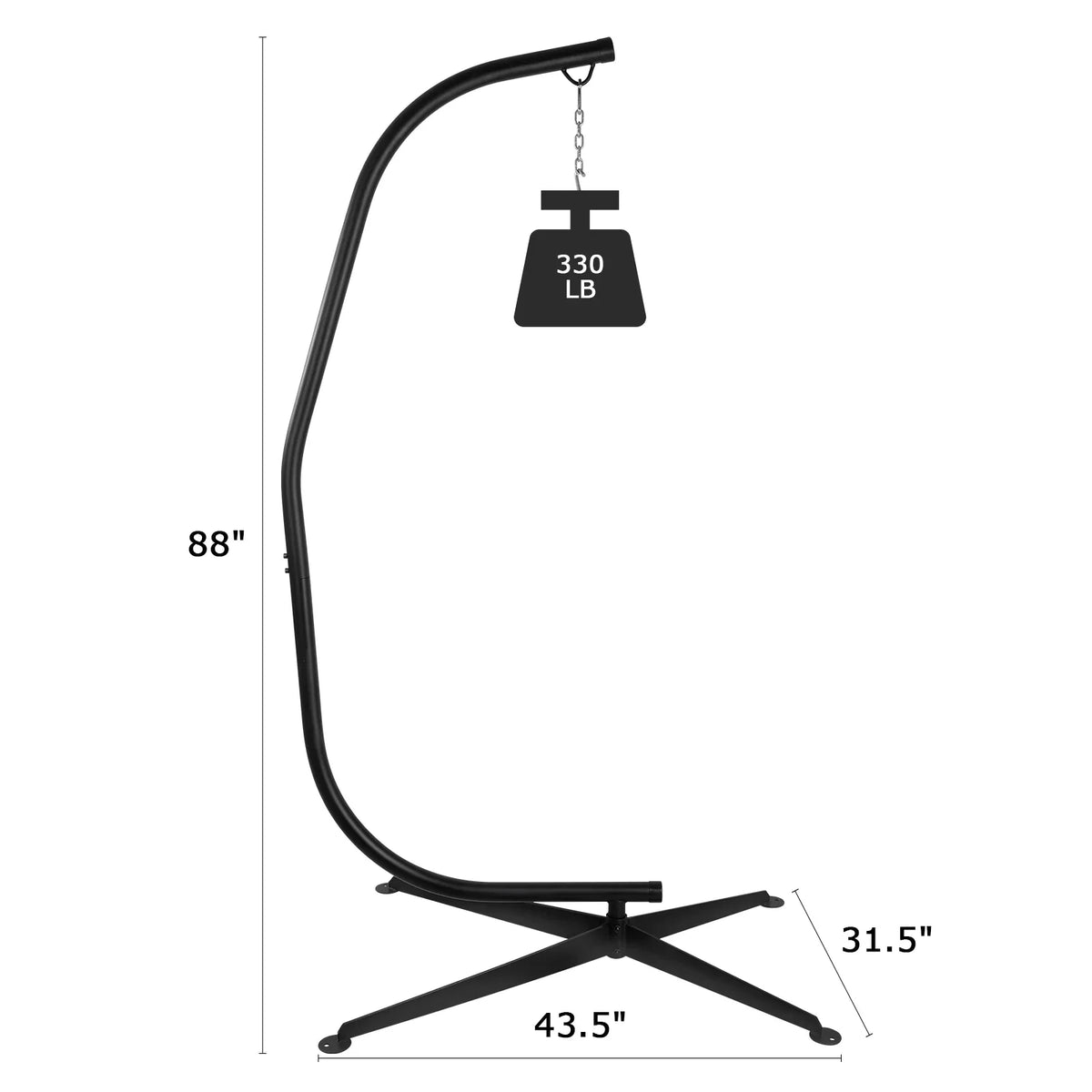 Homfa Heavy Duty Metal Outdoor Porch Swing Chair Stand