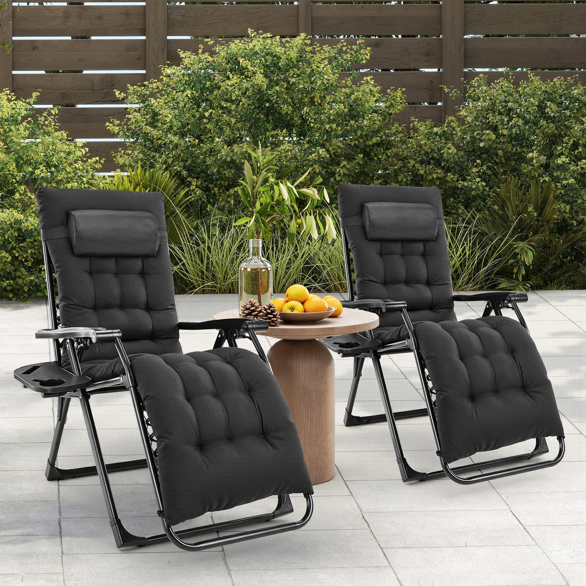 JHK Zero Gravity Folding Lounge Chair With Removable Cushion