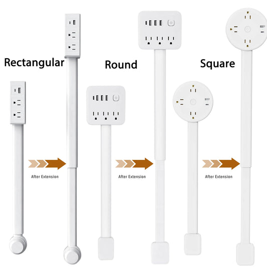 Adjustable Retractable Wall Socket Extender With Usb And Ac Outlets