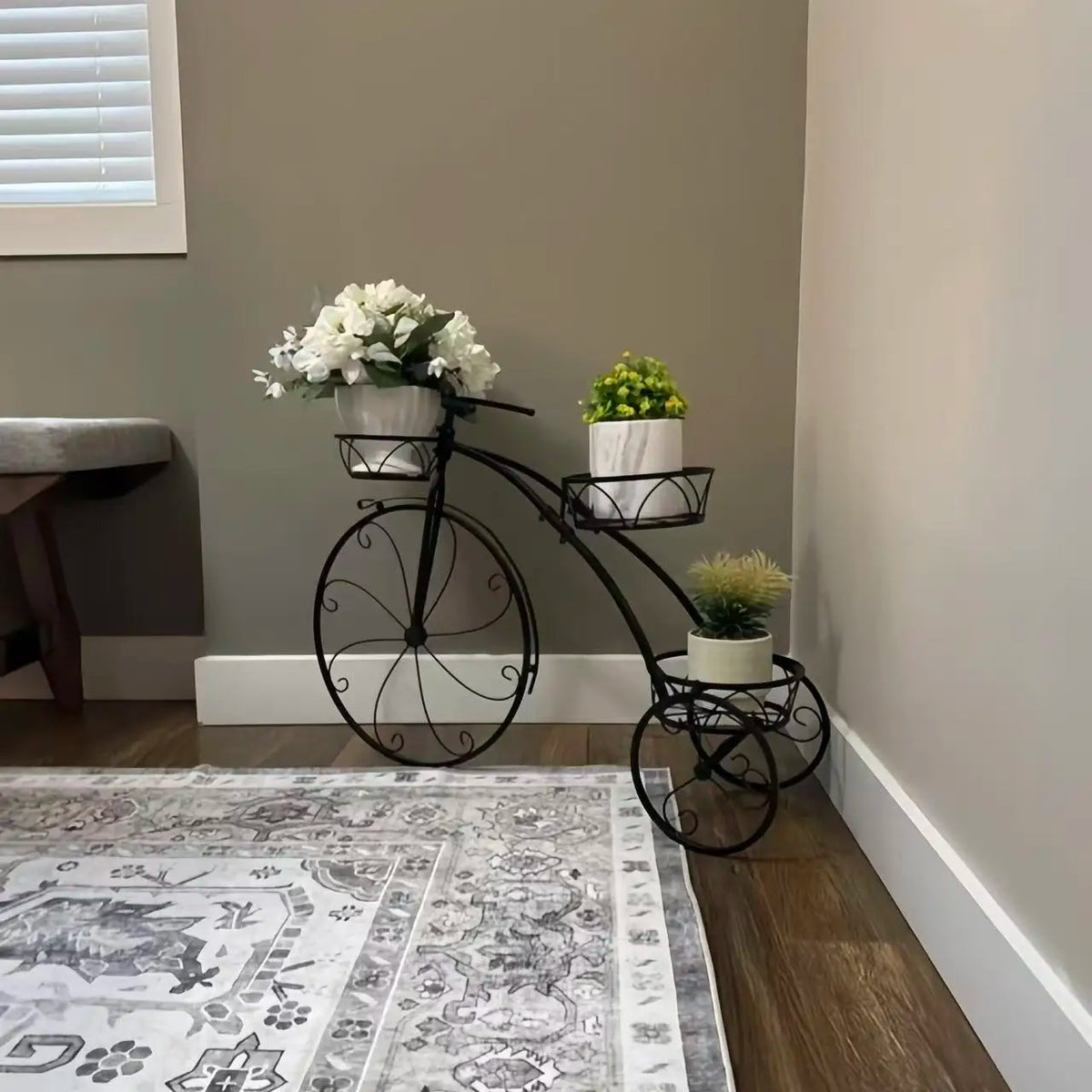 Wisfor Three Tier Iron Bicycle Plant Stand Garden Patio