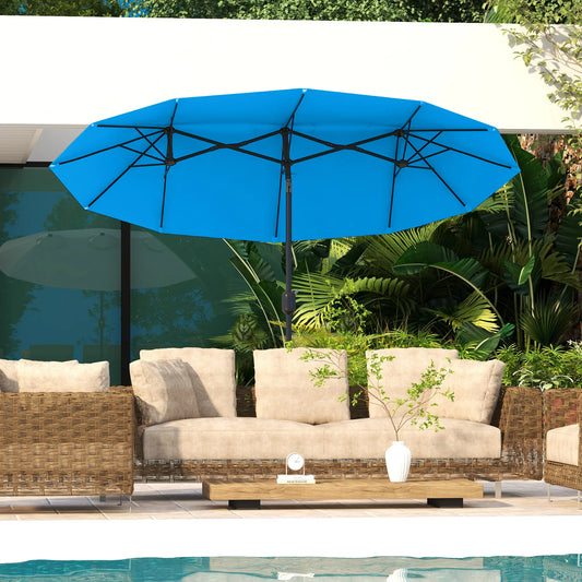 Double Sided Patio Umbrella With Tilt Crank And Air Vents