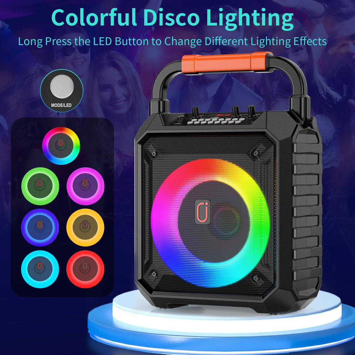 FanFun Wireless Bluetooth Karaoke Speaker Featuring Dual Mic And Led Lights