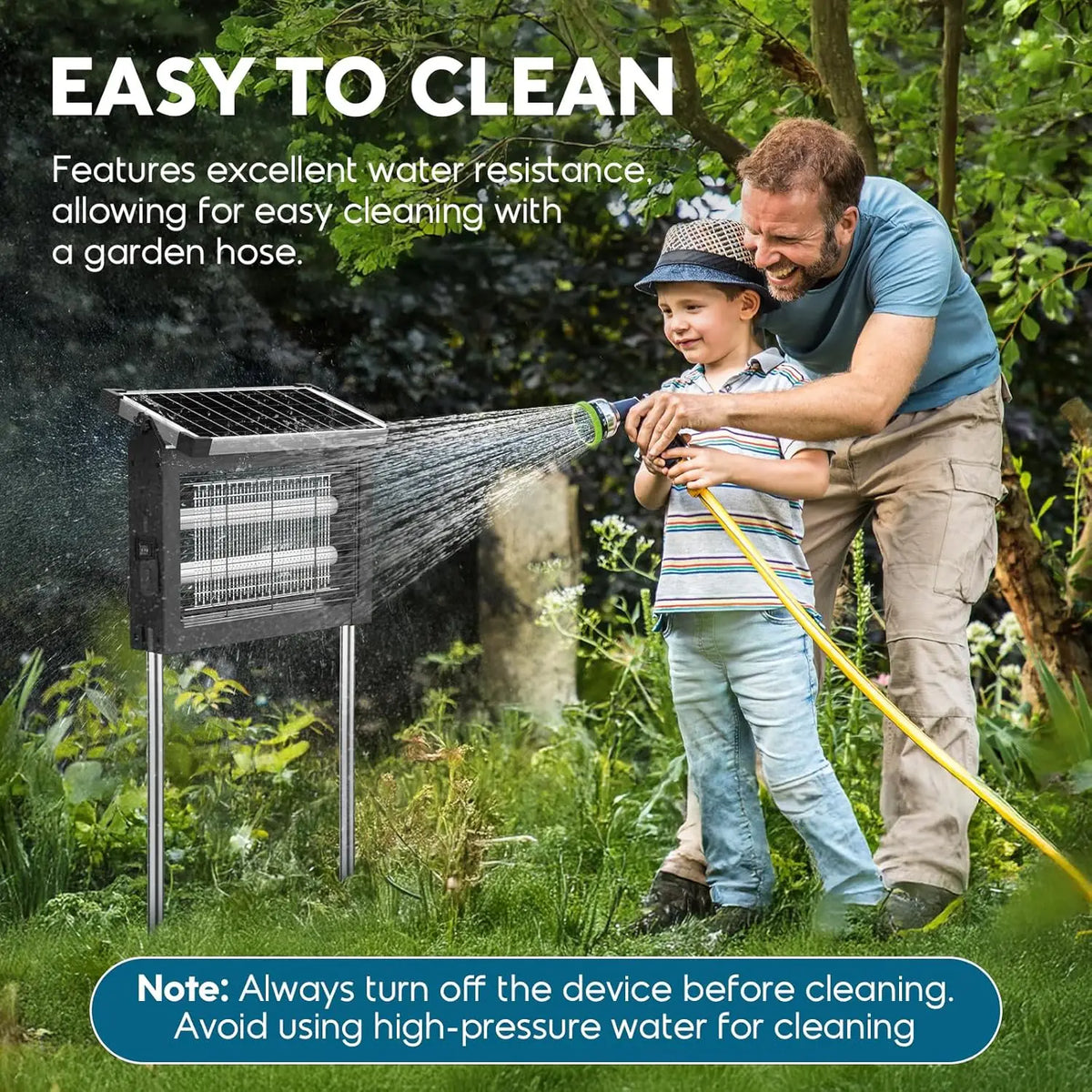 Waterproof Solar Bug Zapper With Panel Sensor For Outdoor Gardens