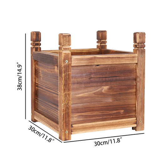 Premium Wooden Raised Flower Bed Planters For Indoor Outdoor Gardening