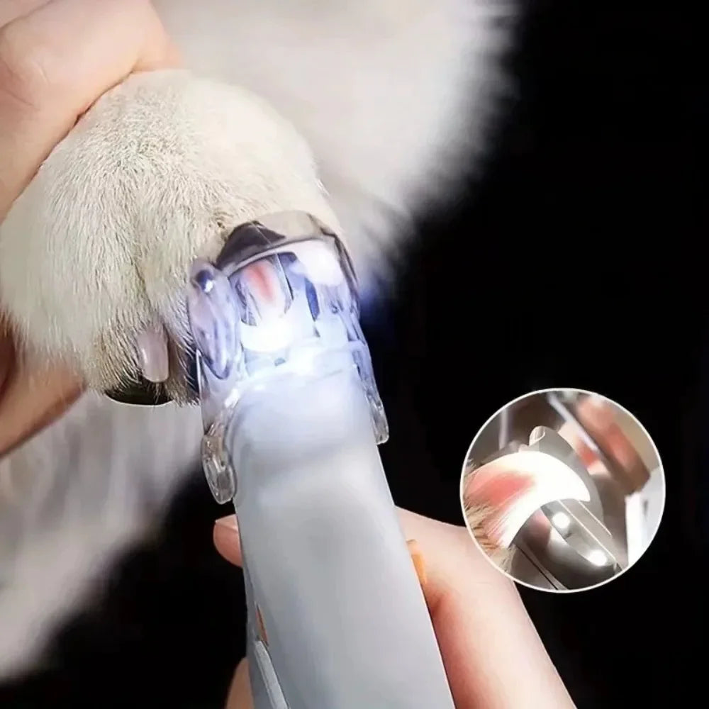 Stainless Steel Pet Nail Clipper With Clear Led Bloodline Indicator