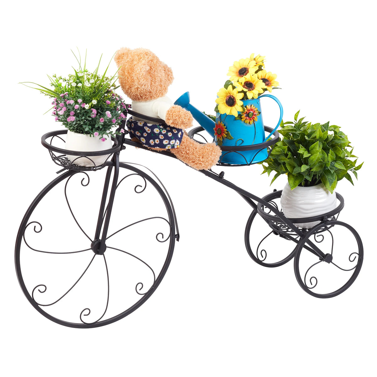 Wisfor Three Tier Iron Bicycle Plant Stand Garden Patio