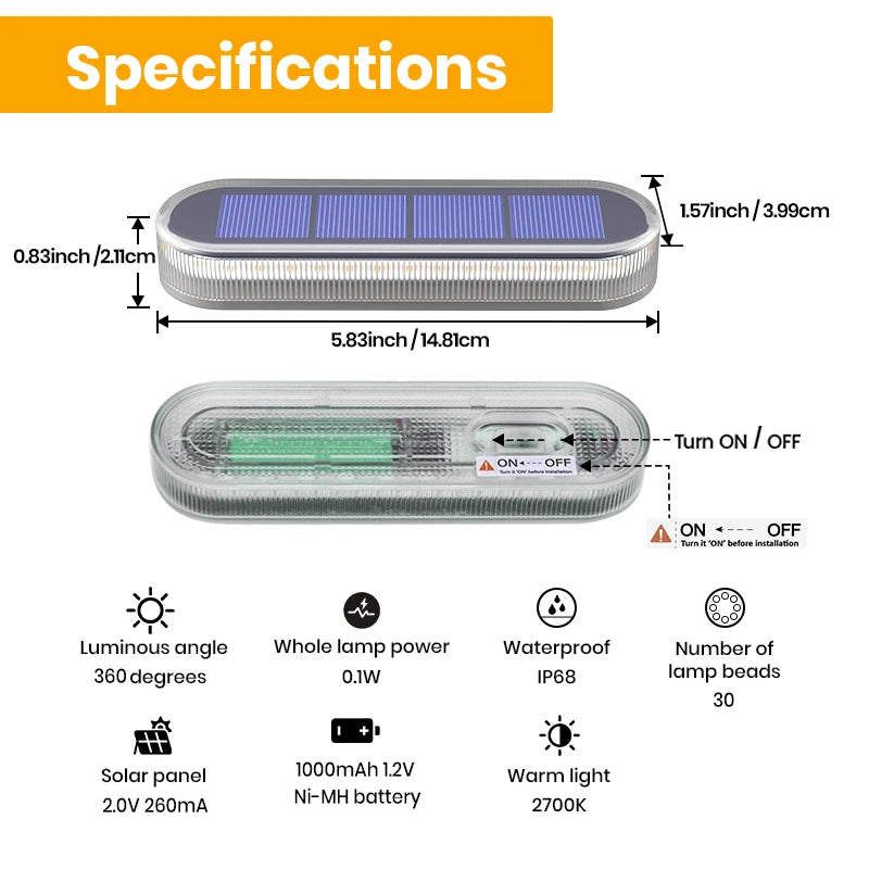 Solar Deck Step Lights With Auto On Off IP68 Waterproof