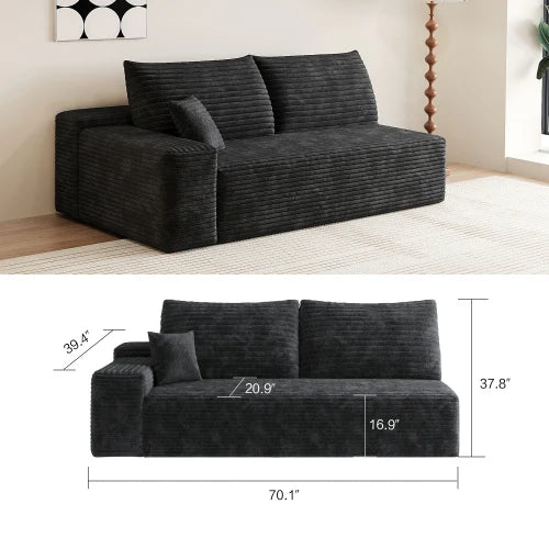 YQXH Cloud Style Modern Sectional Sofa With Velvet Modular Recliner