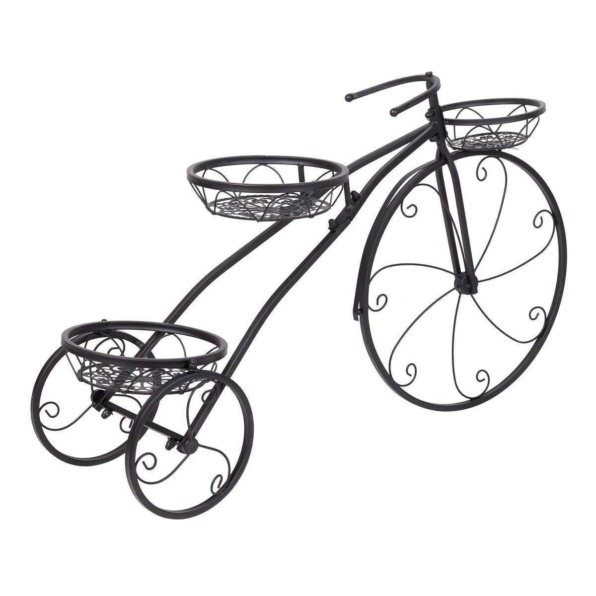 Wisfor Three Tier Iron Bicycle Plant Stand Garden Patio